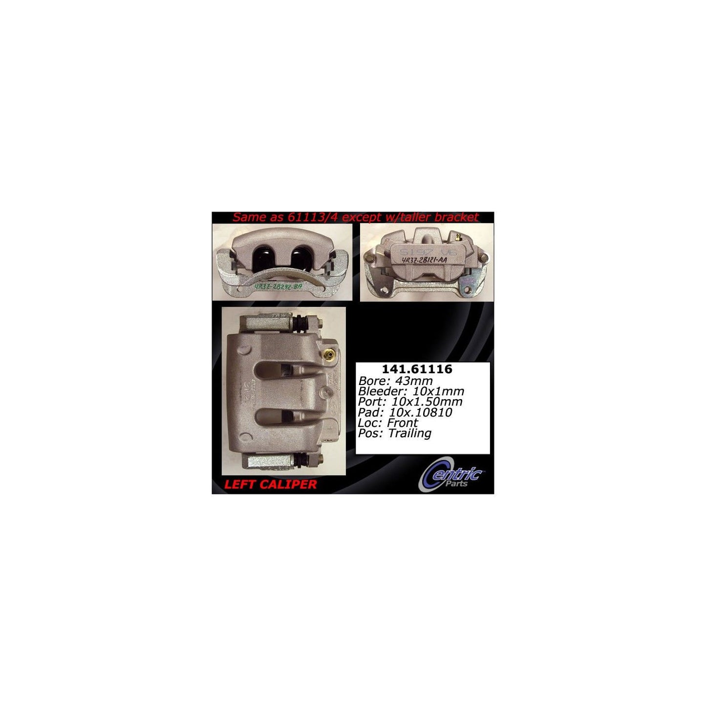 Stoptech Centric 05-10 Ford Mustang GT / Semi Loaded Front Left Caliper 141.61116