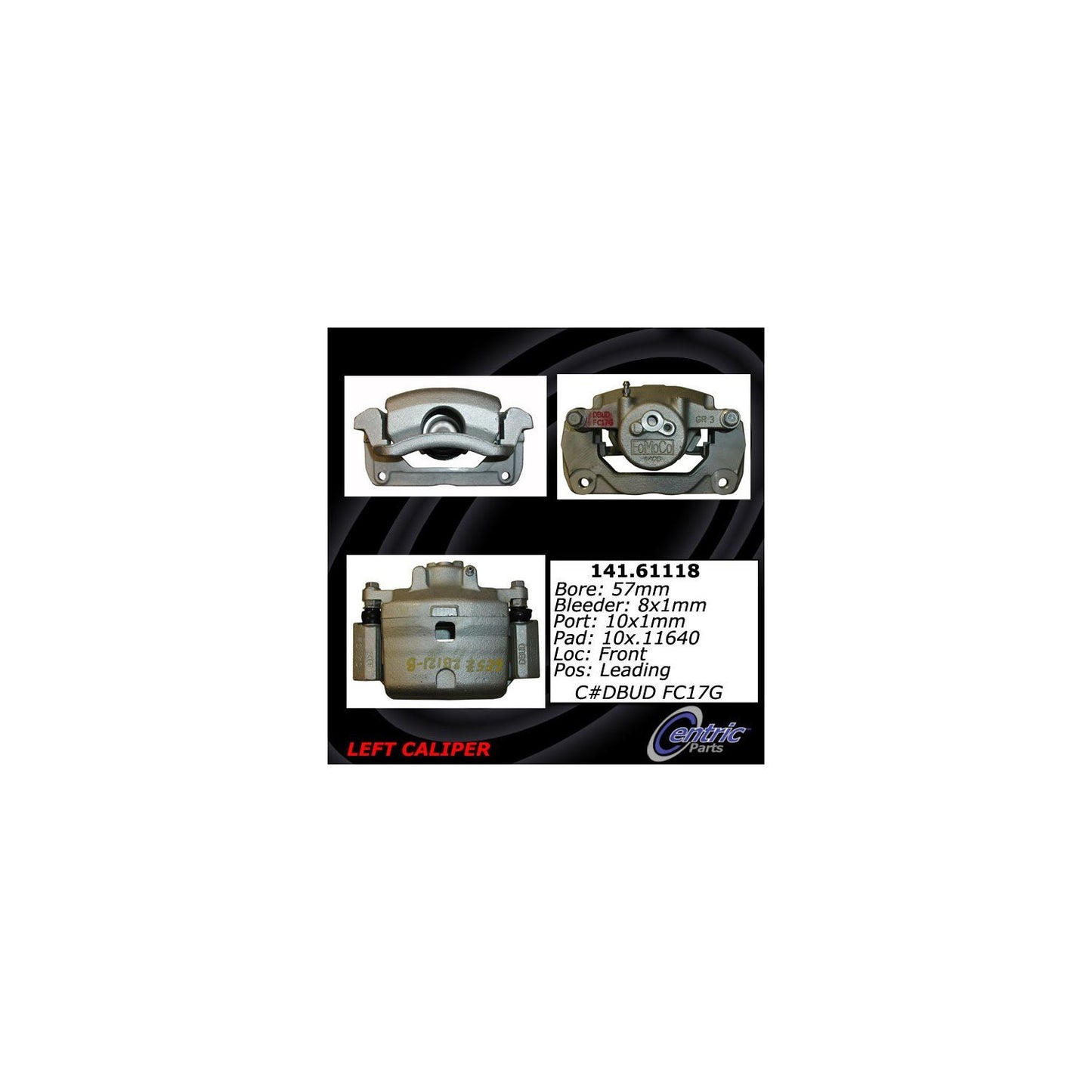 Centric Parts Disc Brake Caliper Semi-Loaded with anti-corrosion finish for 2006-2012 Ford Fusion, 2007-2012 Lincoln MKZ, 2006 Zephyr, 2006-2013 Mazda 6, 2006-2011 Mercury Milan 141.61118