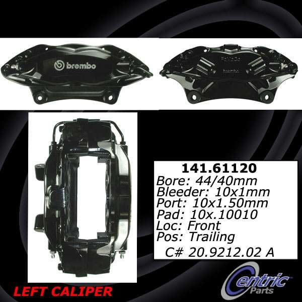 Centric Parts Disc Brake Caliper Semi-Loaded with Anti-Corrosion Finish for 2007-2014 Ford Mustang 141.61120