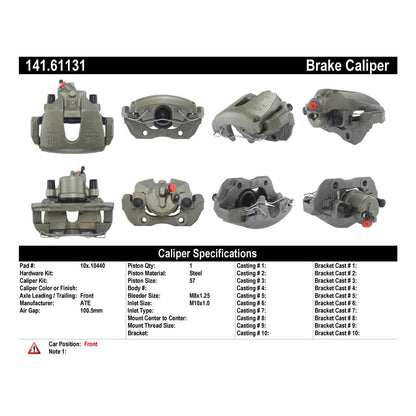 Stoptech Centric 12-18 Ford Focus Semi-Loaded Front Passenger Side Rebuilt Brake Caliper 141.61131