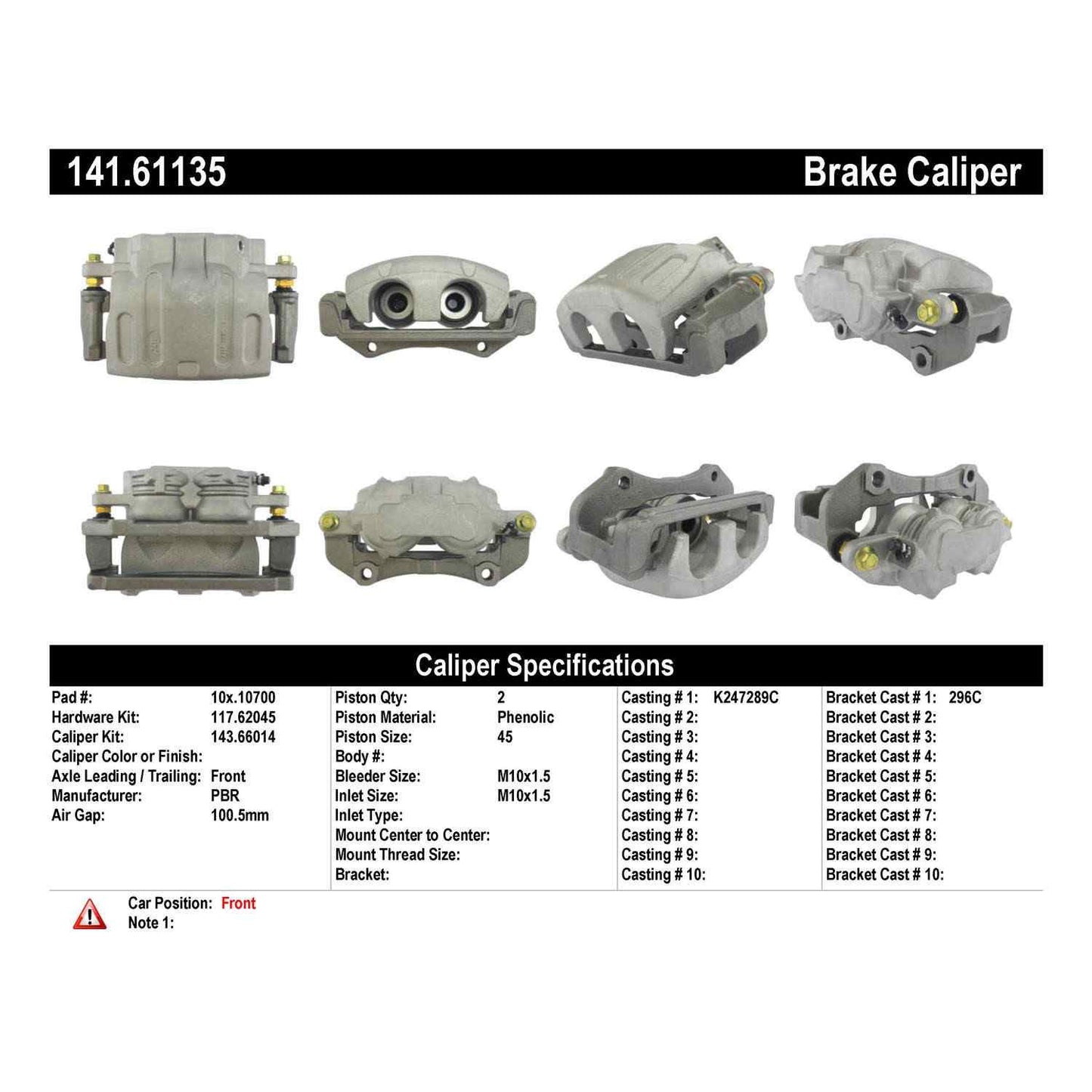 Centric Parts Disc Brake Caliper with anti-corrosion finish