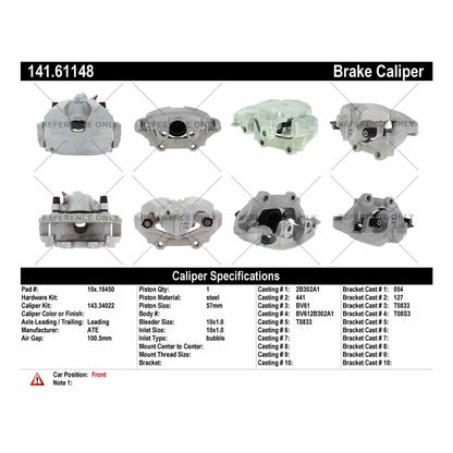Centric Parts Semi-Loaded Brake Caliper 141.61148