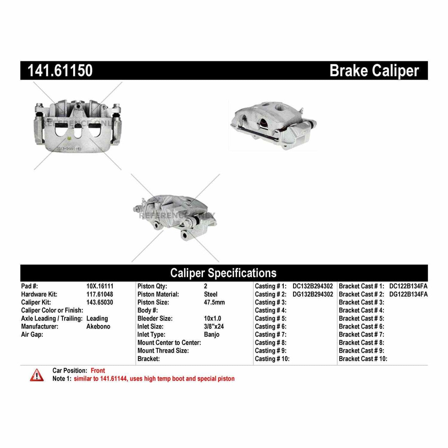 Centric Parts Disc Brake Caliper with anti-corrosion finish