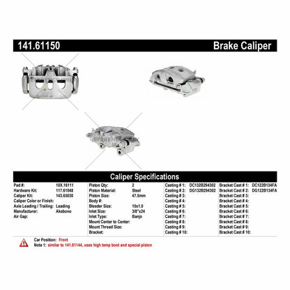 Centric Parts Disc Brake Caliper with anti-corrosion finish