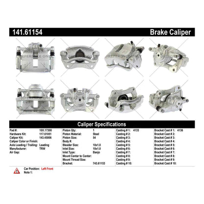 Centric Parts Semi-Loaded Brake Caliper 141.61154