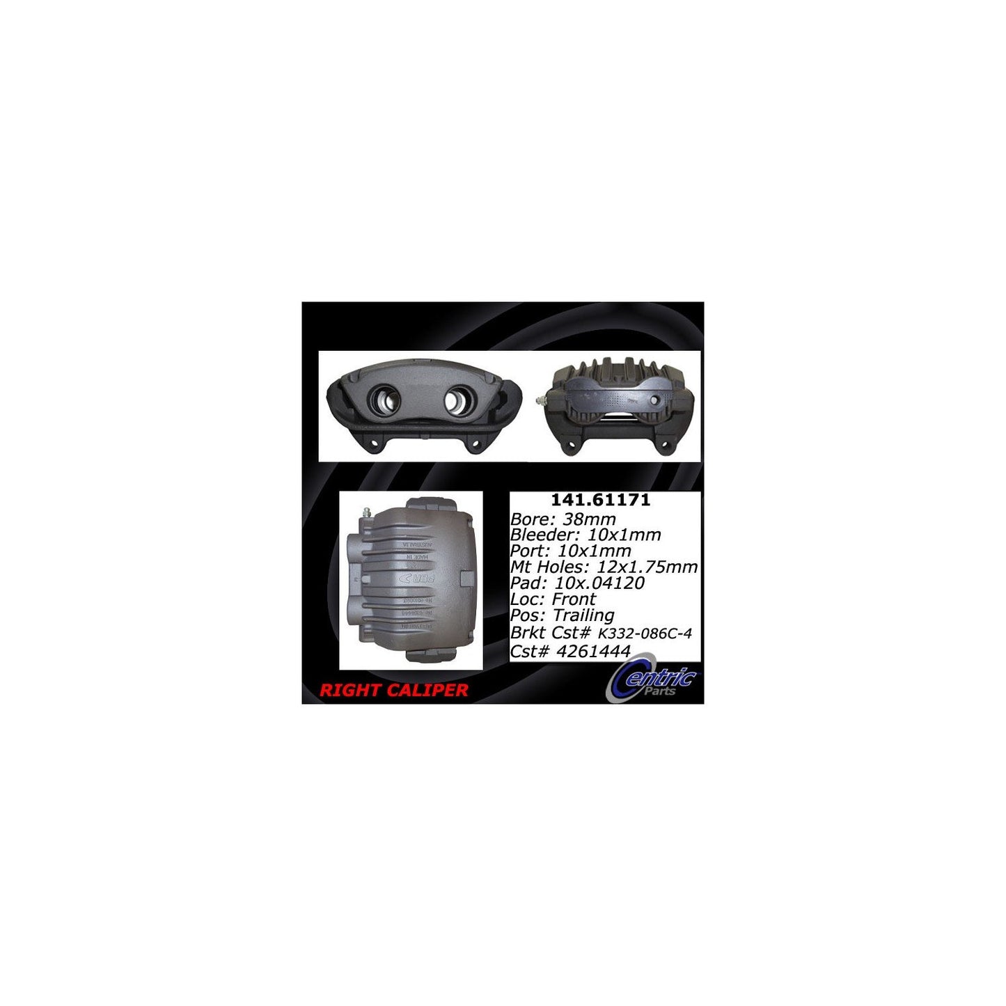 Stoptech Centric Semi-Loaded Caliper 141.61171