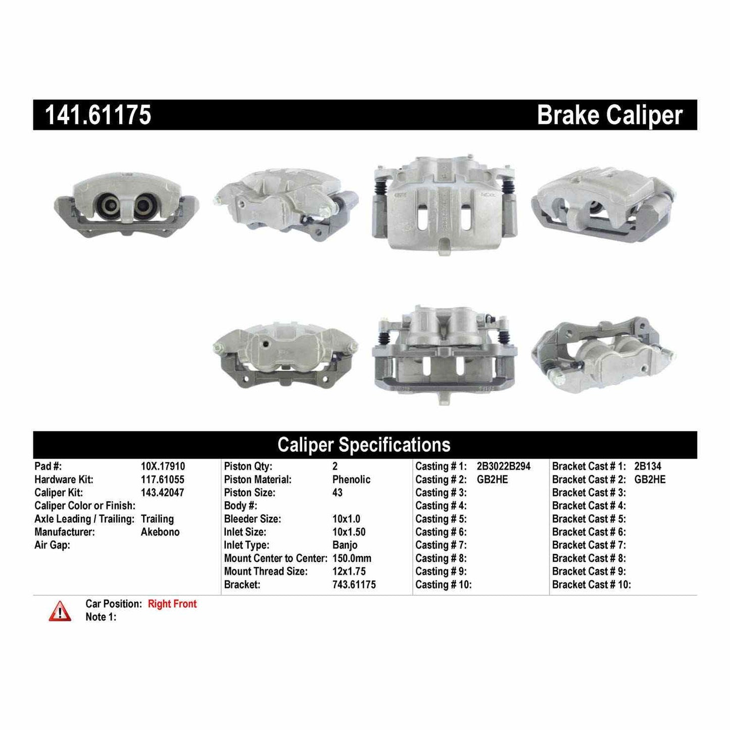 Centric Parts Disc Brake Caliper with anti-corrosion finish