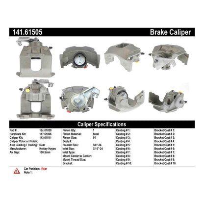 Centric Parts Semi-Loaded Brake Caliper 141.61505