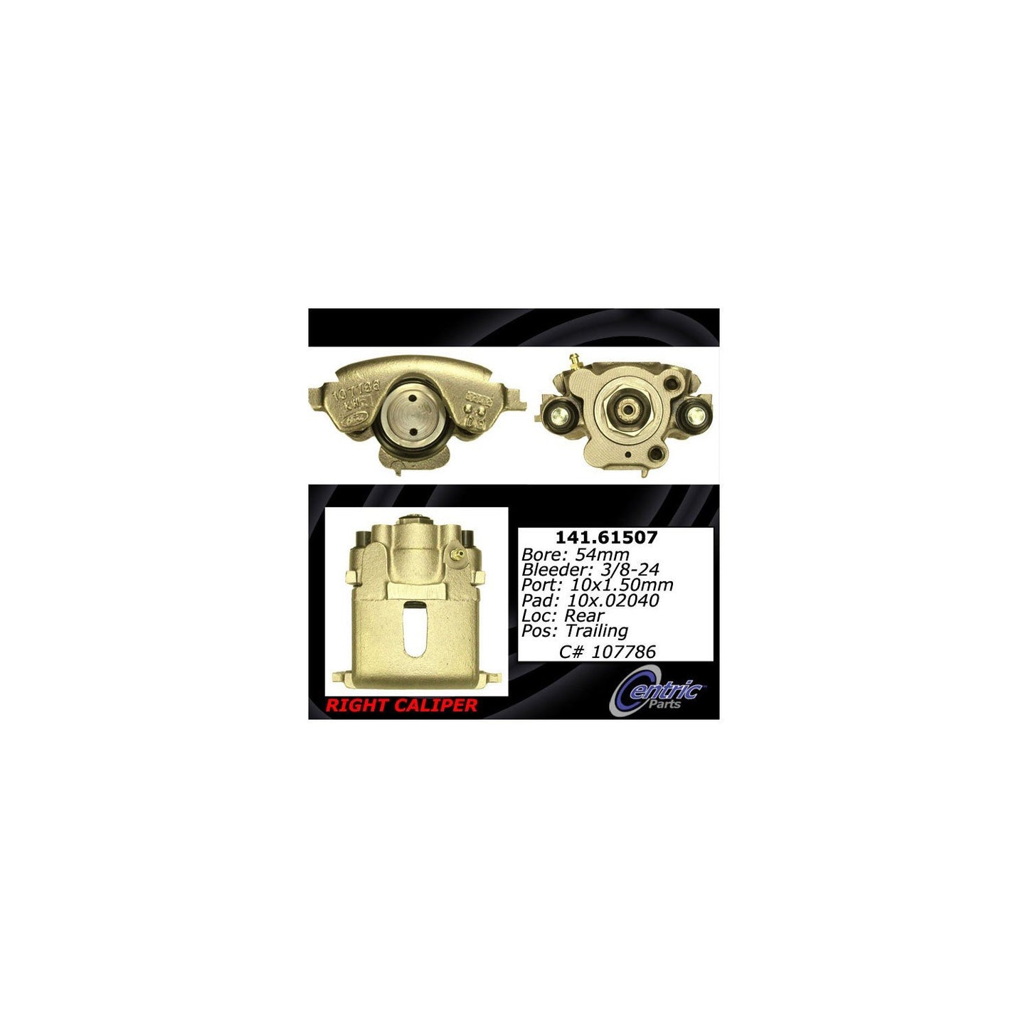 Stoptech Centric Semi-Loaded Brake Caliper - Rear Right 141.61507