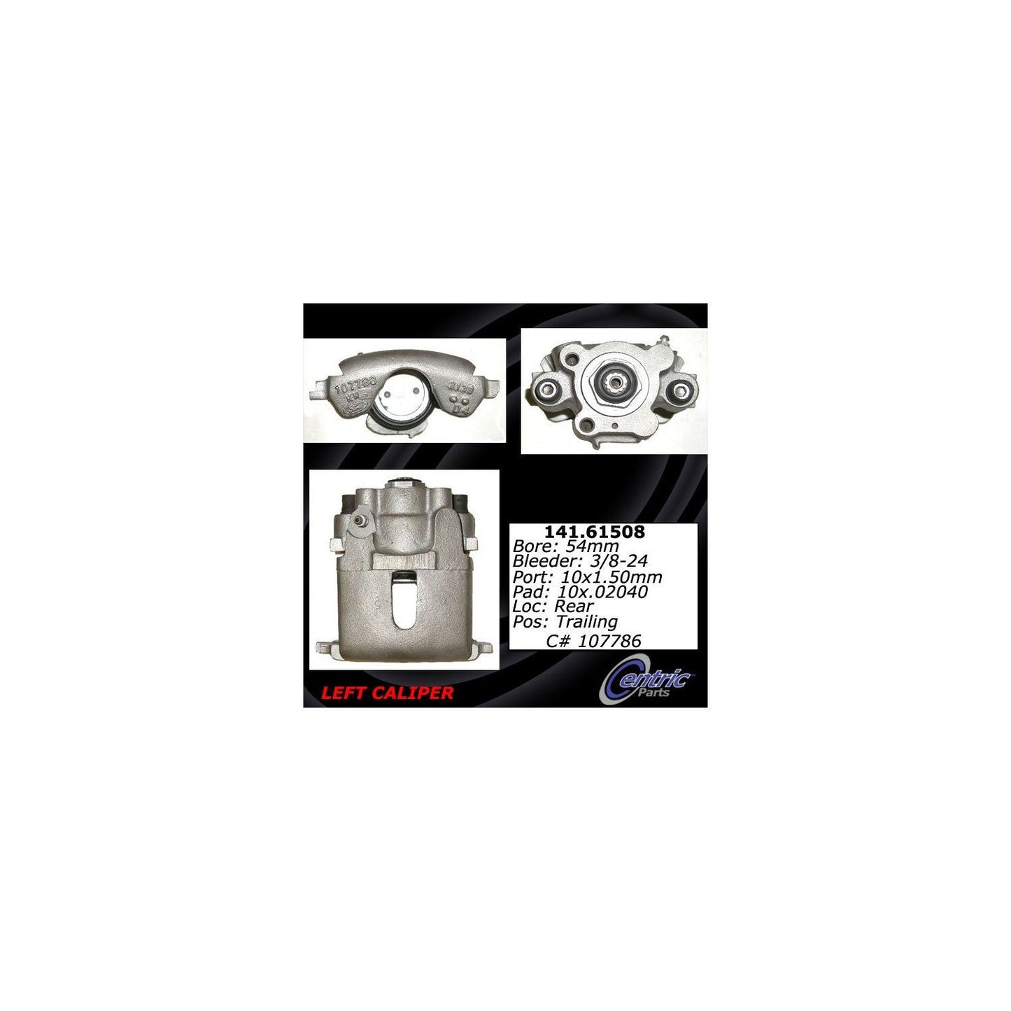 Stoptech Centric Semi-Loaded Brake Caliper - Rear Left 141.61508