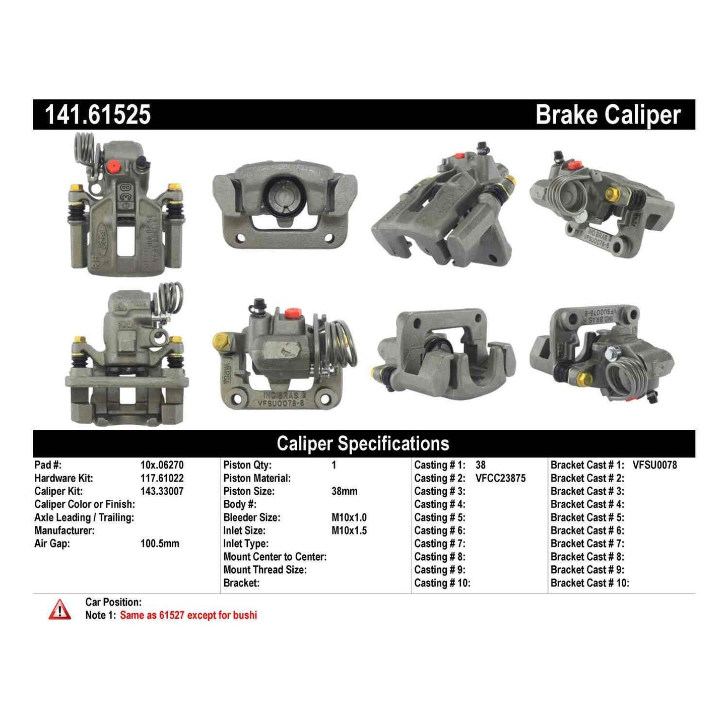 Stoptech Centric 94-04 Ford Mustang Base/GT Rear Right Semi-Loaded Caliper 141.61525