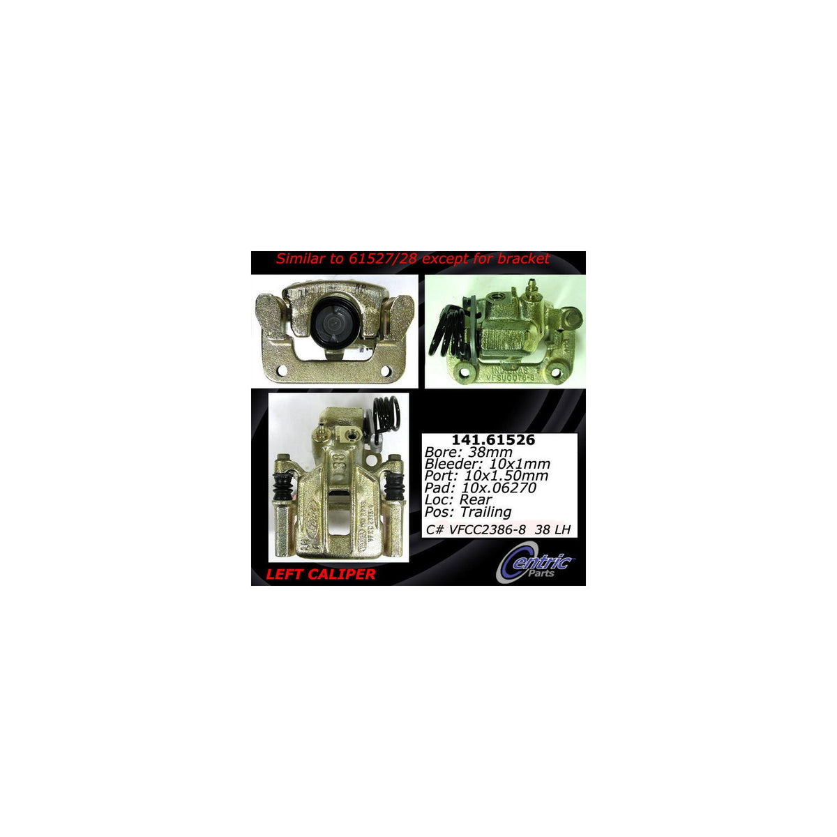 Centric Parts Disc Brake Caliper Semi-Loaded for 141.61526