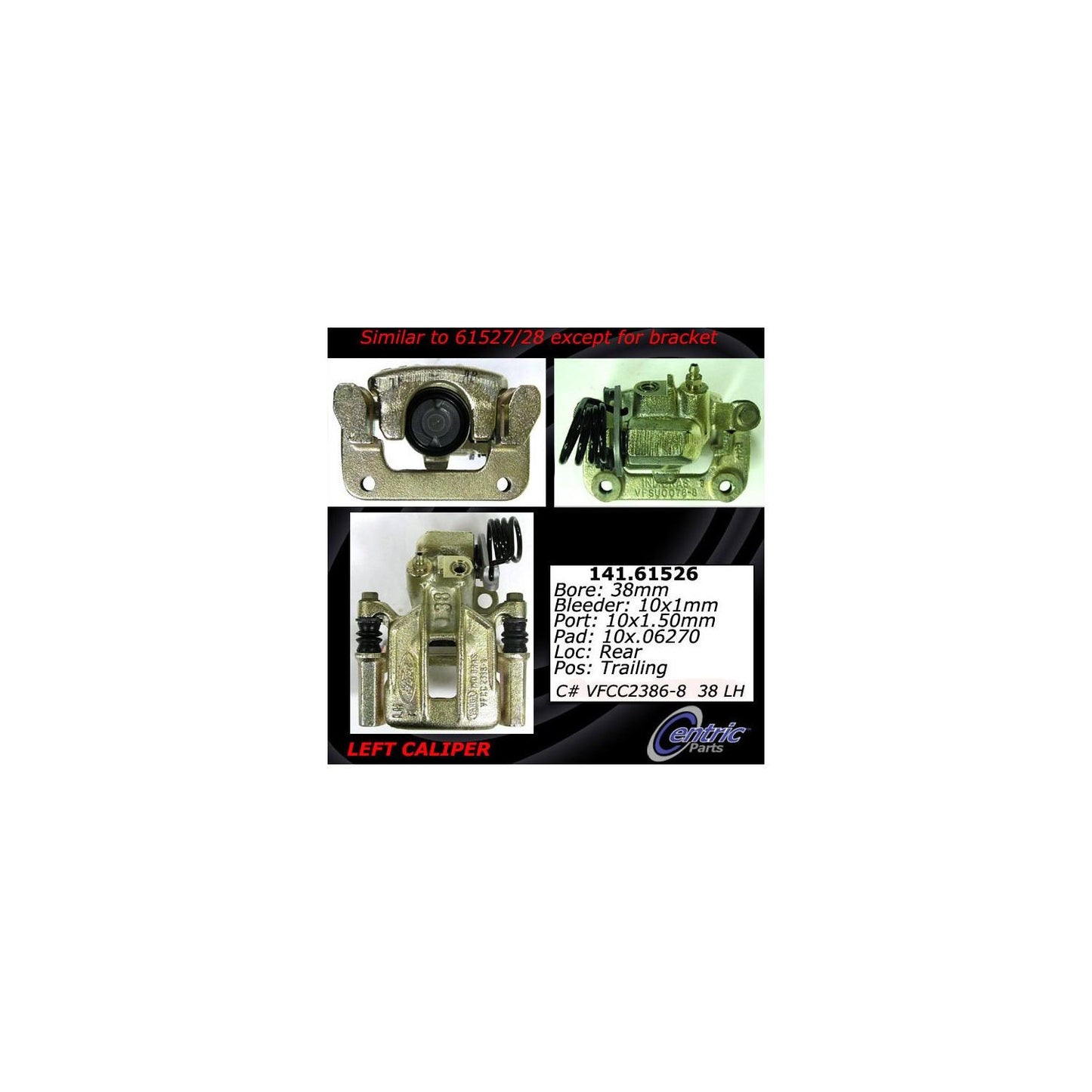 Centric Parts Disc Brake Caliper Semi-Loaded for 141.61526
