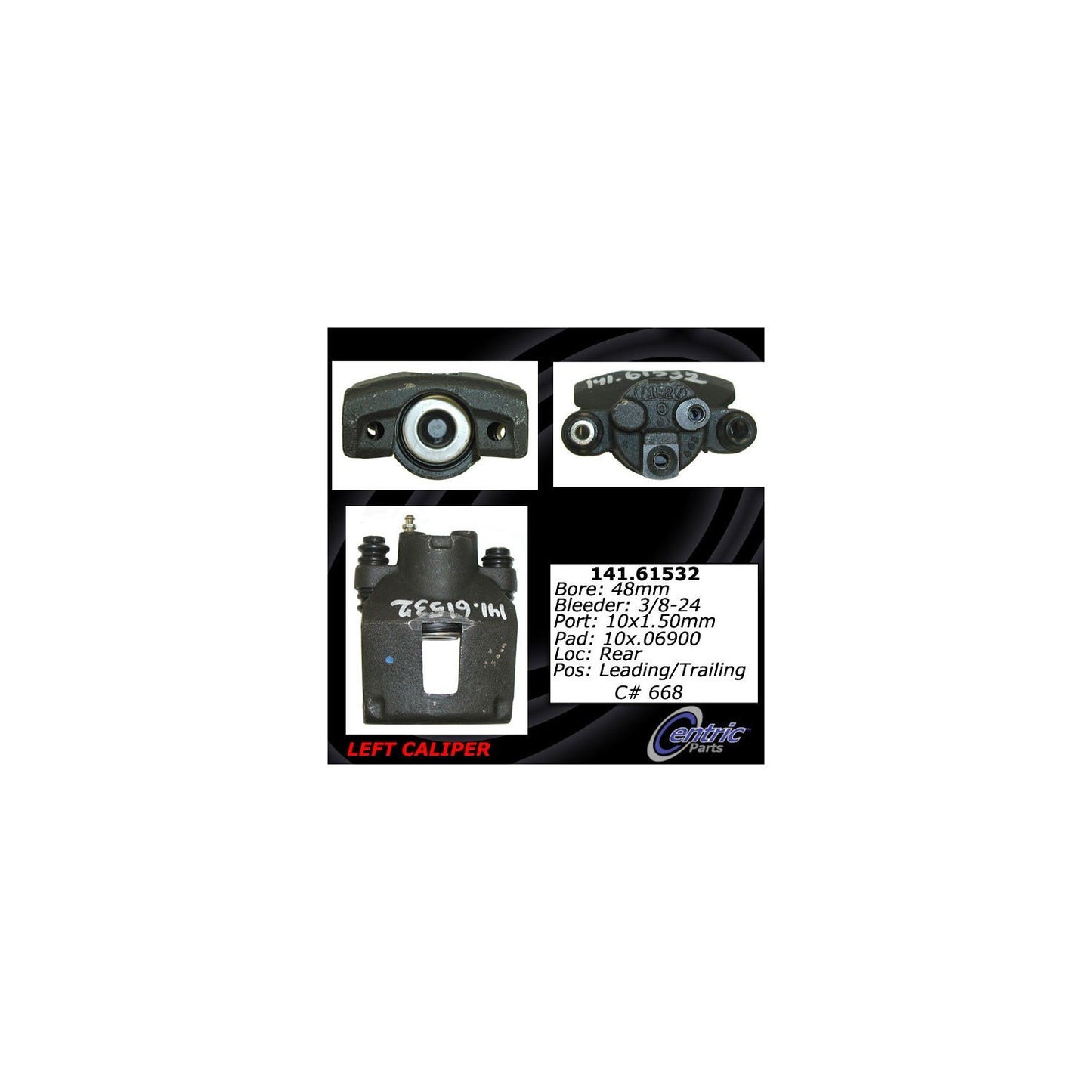 Centric Parts Semi-Loaded Brake Caliper with New Phenolic Pistons 141.61532