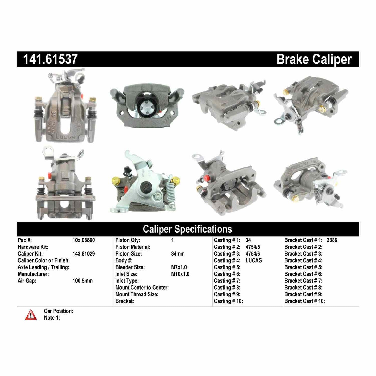 Centric Parts Disc Brake Caliper Semi-Loaded with Anti-Corrosion Finish 141.61537