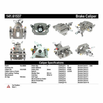 Centric Parts Disc Brake Caliper Semi-Loaded with Anti-Corrosion Finish 141.61537