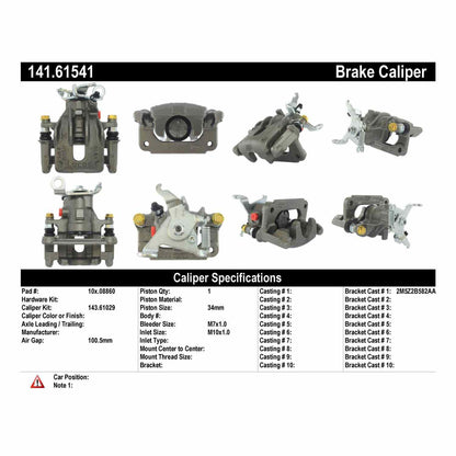 Centric Parts Semi-Loaded Disc Brake Caliper with anti-corrosion finish 141.61541