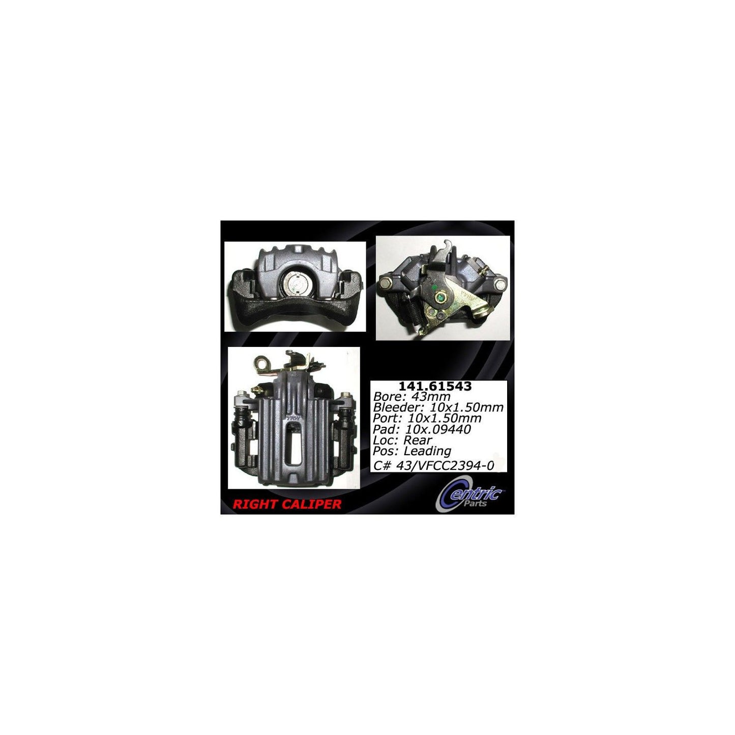Centric Parts Disc Brake Caliper Semi-Loaded with Anti-Corrosion Finish 141.61543