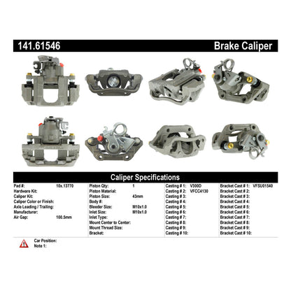 Centric Parts Semi-Loaded Brake Caliper 141.61546