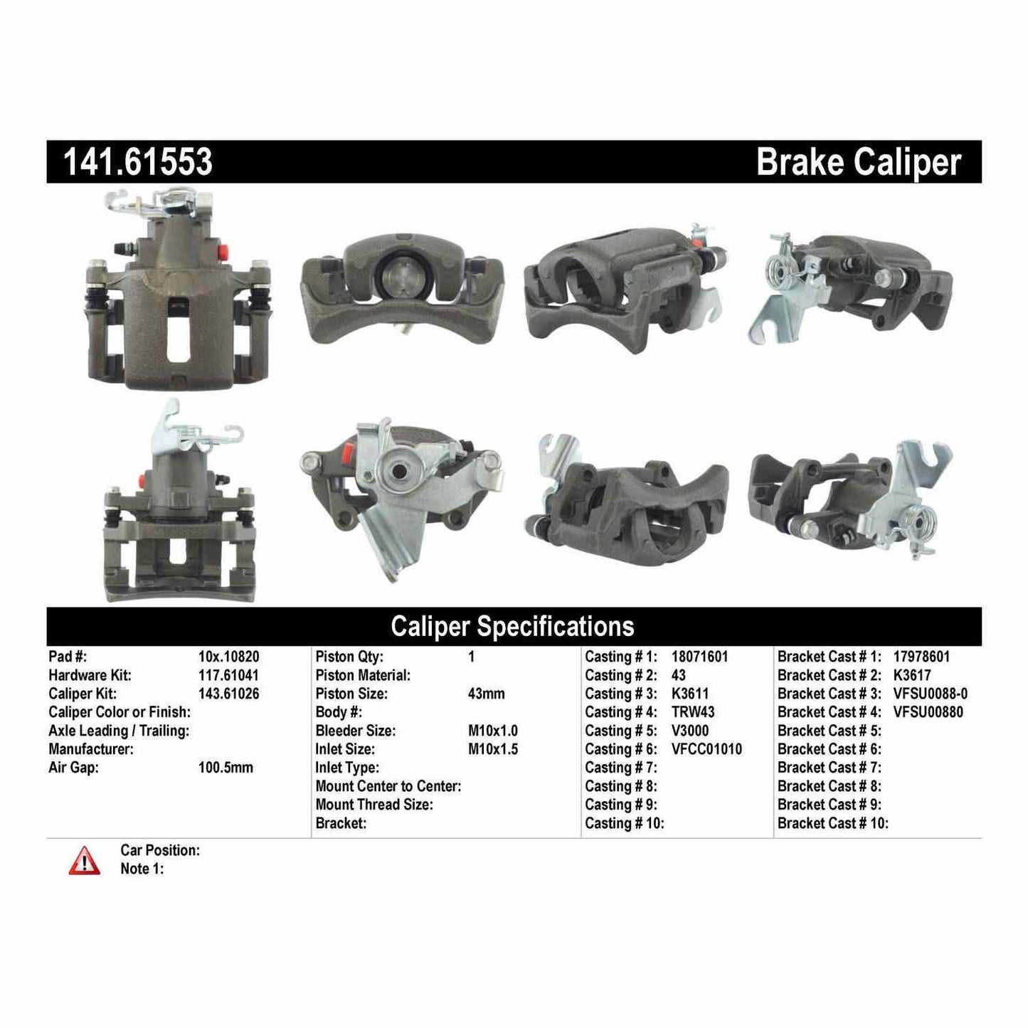 Stoptech Centric 05-12 Ford Mustang GT/07-12 Shelby/05-12 Base Rear Right Semi-Loaded Caliper 141.61553