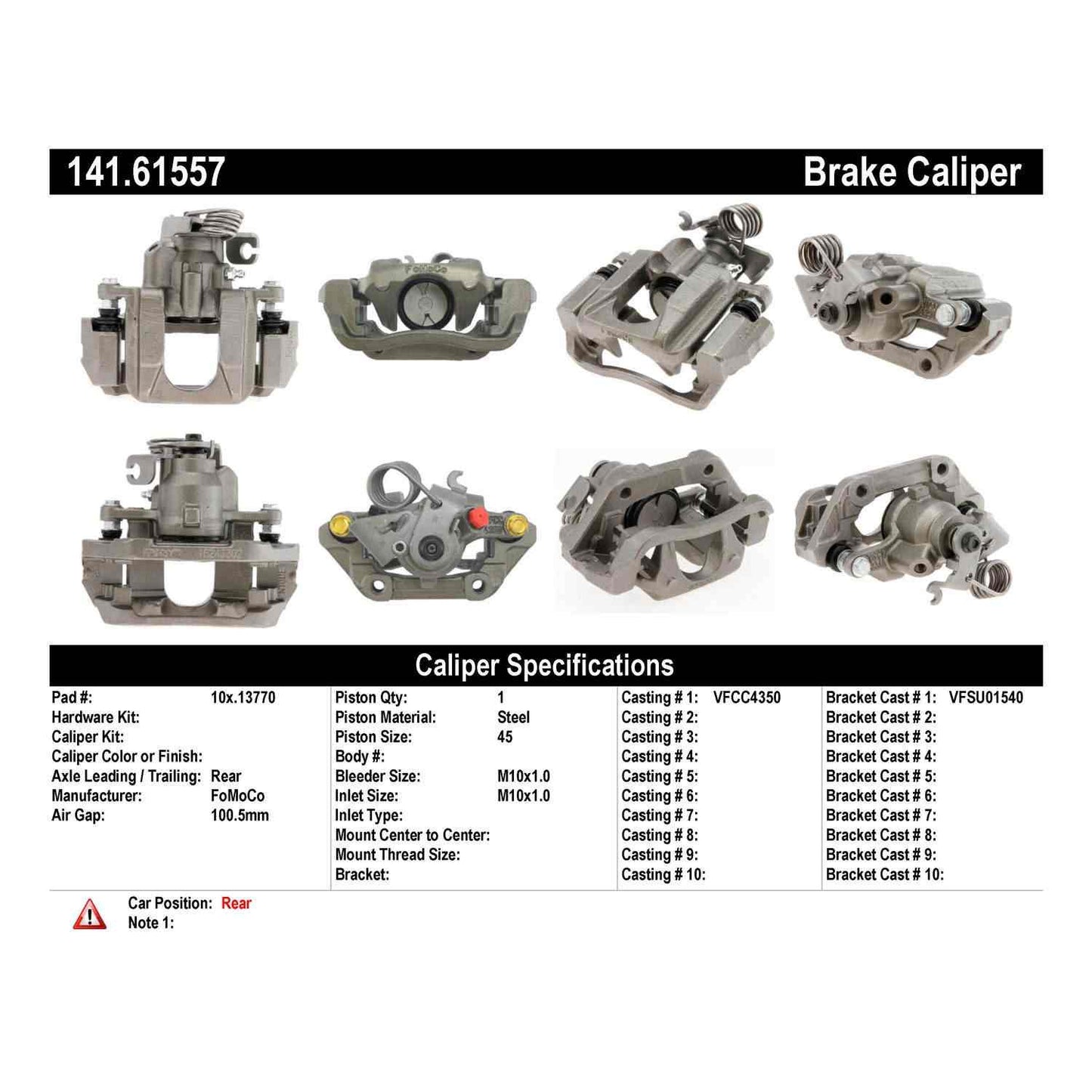 Centric Parts Semi-Loaded Brake Caliper 141.61557