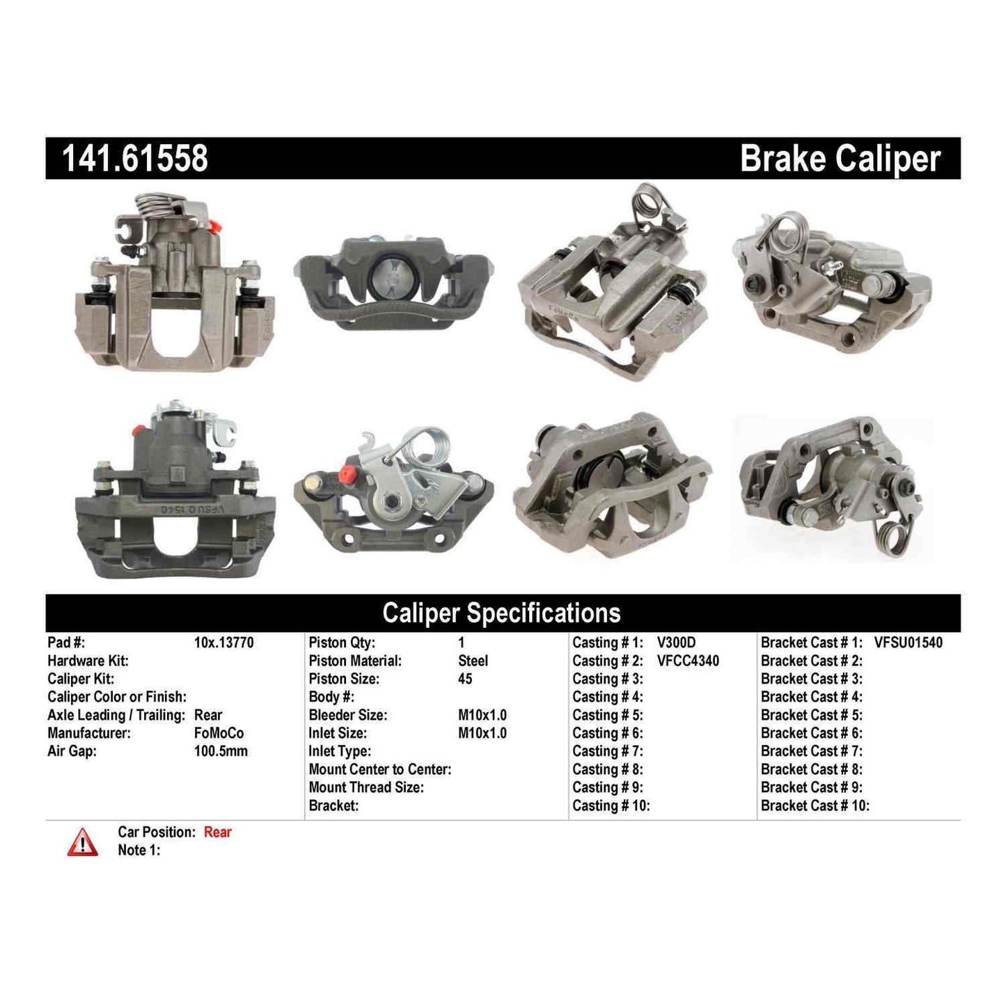 Centric Parts Semi-Loaded Brake Caliper 141.61558