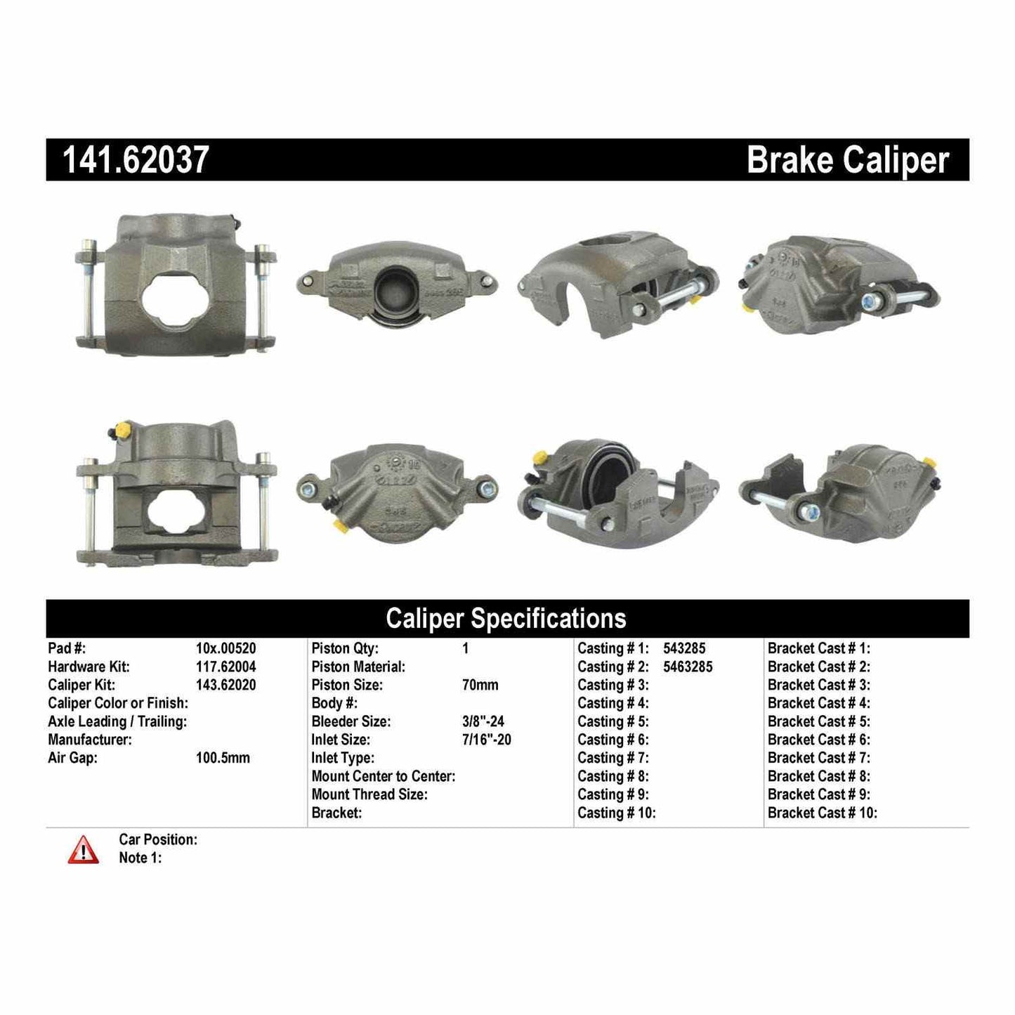 Stoptech Centric Semi-Loaded Brake Caliper - Front Right 141.62037