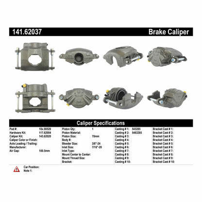 Stoptech Centric Semi-Loaded Brake Caliper - Front Right 141.62037