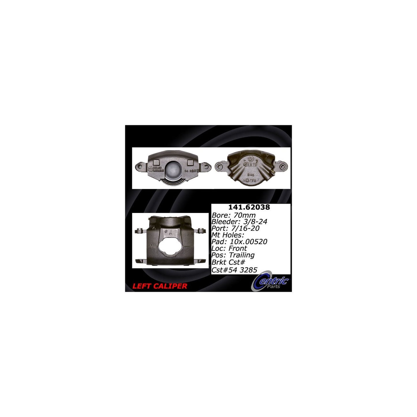 Centric Parts Disc Brake Caliper Semi-Loaded for 1967-1976 Cadillac Calais DeVille Fleetwood Commercial Chassis 141.62038