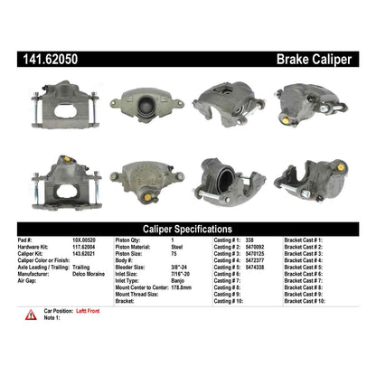 Centric Parts Semi-Loaded Brake Caliper 141.62050