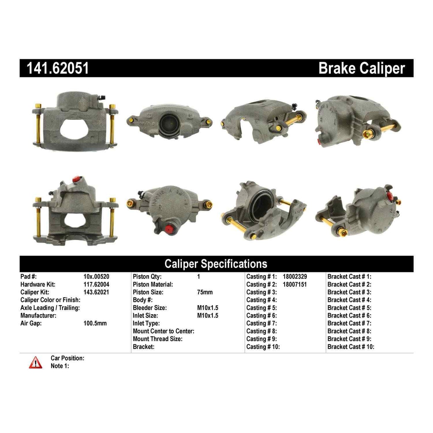 Stoptech Centric Semi-Loaded Brake Caliper - Front Right 141.62051
