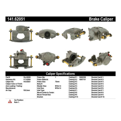 Stoptech Centric Semi-Loaded Brake Caliper - Front Right 141.62051