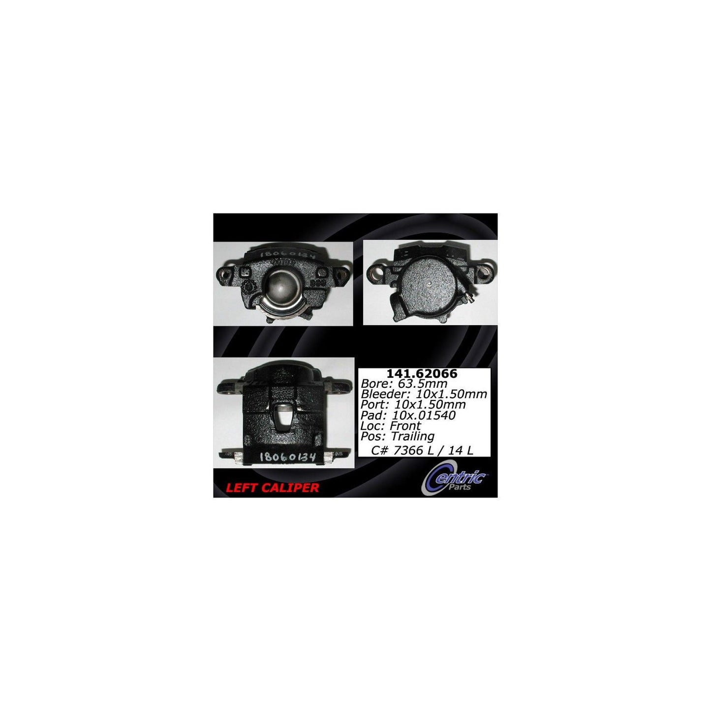 Stoptech Centric Semi-Loaded Brake Caliper - Front Left 141.62066