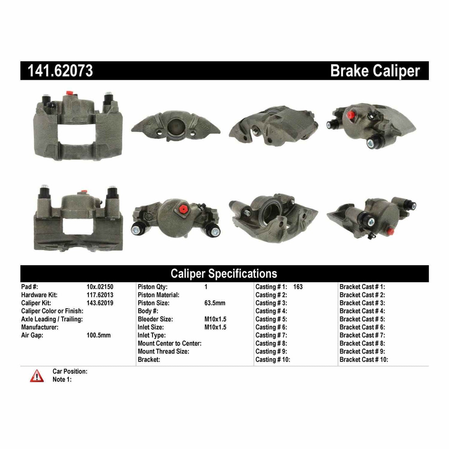 Centric Parts Semi-Loaded Disc Brake Caliper for 1983-1990 Buick Century, Electra, LeSabre, Cadillac DeVille, Chevrolet Celebrity 141.62073