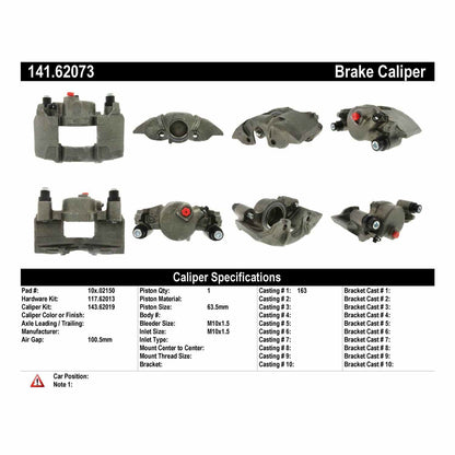 Centric Parts Semi-Loaded Disc Brake Caliper for 1983-1990 Buick Century, Electra, LeSabre, Cadillac DeVille, Chevrolet Celebrity 141.62073