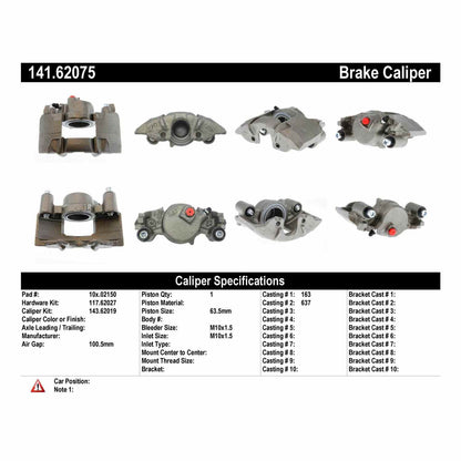 Centric Parts Semi-Loaded Brake Caliper 141.62075
