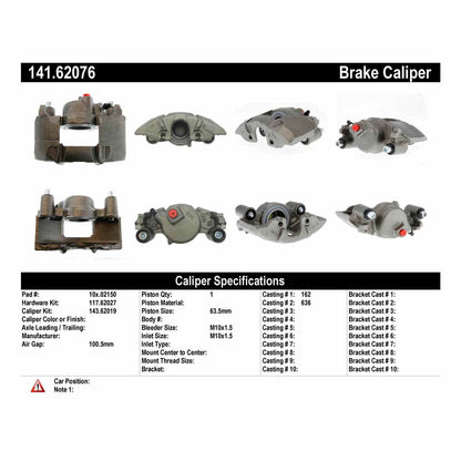Centric Parts Semi-Loaded Brake Caliper 141.62076