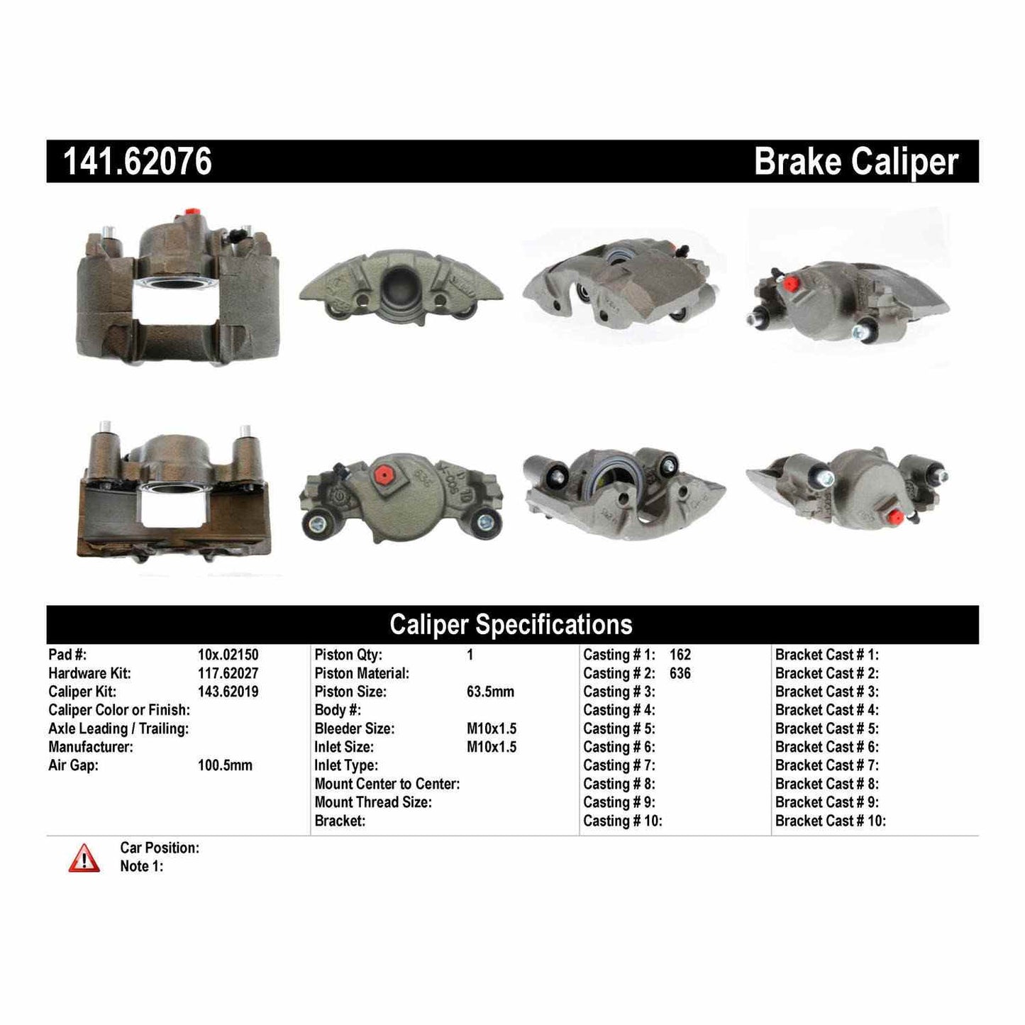 Centric Parts Disc Brake Caliper Semi-Loaded with Anti-Corrosion Finish for 1990-1996 Buick Century, 1990-1991 LeSabre, 1990 Cadillac DeVille 141.62076