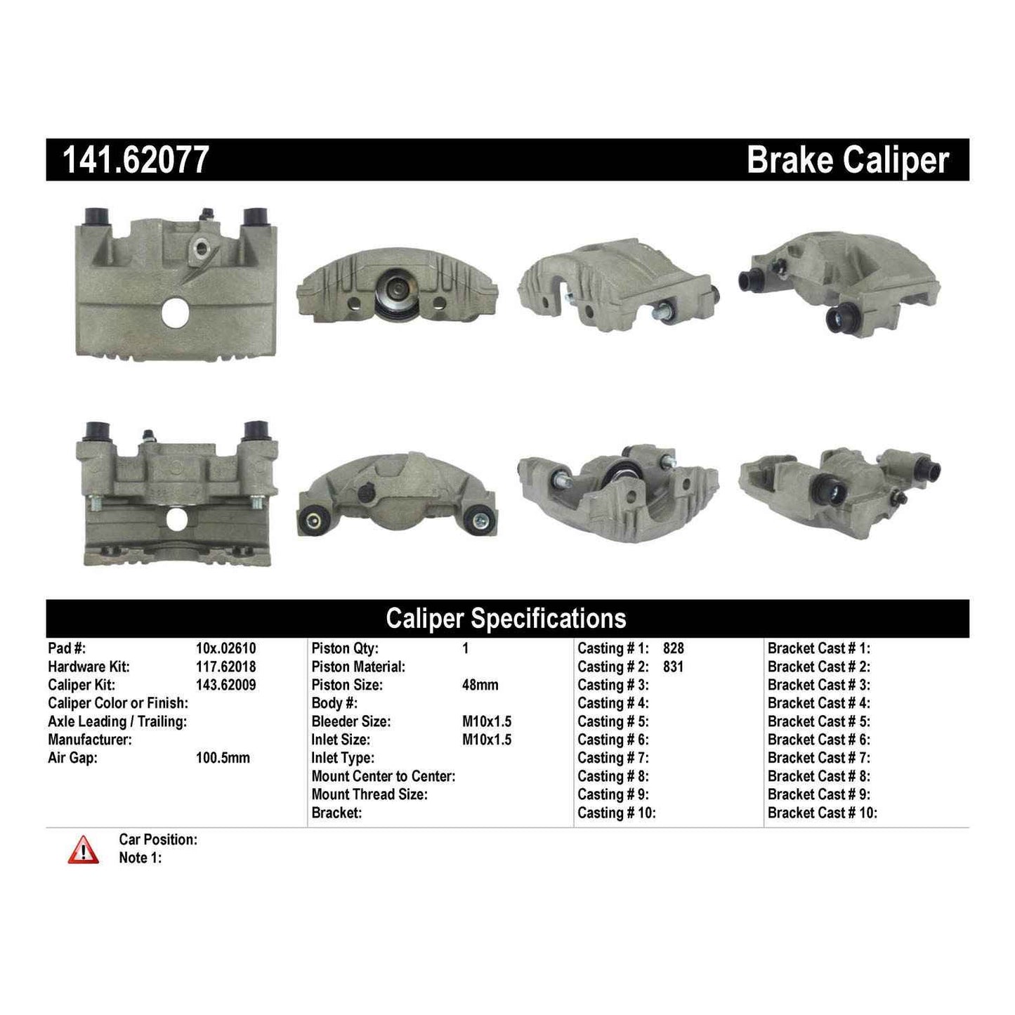 Stoptech Centric Semi-Loaded Brake Caliper - Front Right 141.62077