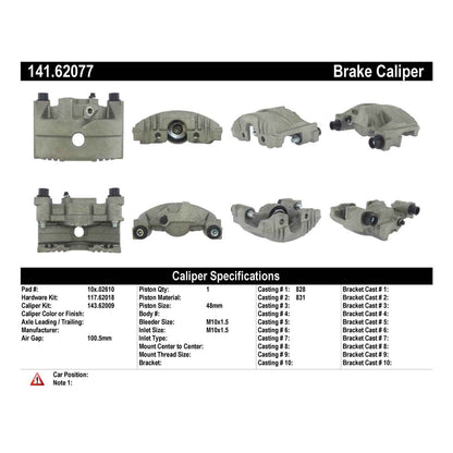 Stoptech Centric Semi-Loaded Brake Caliper - Front Right 141.62077