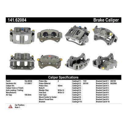 Centric Parts Disc Brake Caliper Semi-Loaded with New Phenolic Pistons for 2002-2004 Saturn Vue 141.62084