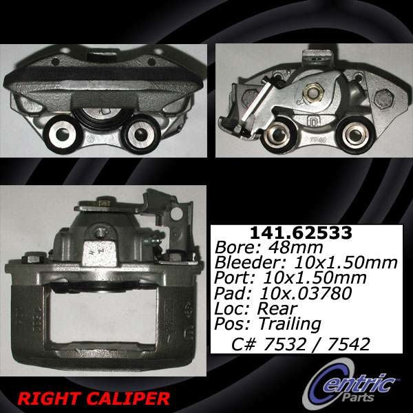 Stoptech Centric Semi-Loaded Brake Caliper - Rear L/R 141.62534