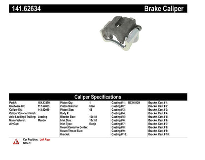 Stoptech Centric 2011 Saab 9-4X Semi-Loaded Brake Caliper - Rear Right 141.62634