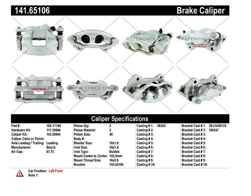 Centric Parts Semi-Loaded Brake Caliper 141.65106