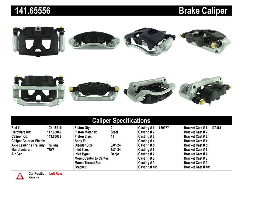 Centric Parts Disc Brake Caliper Semi-Loaded for 2012-2021 Ford F-250 Super Duty, F-350 Super Duty 141.65556