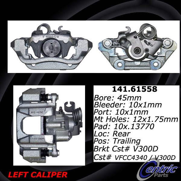 Centric Parts Disc Brake Caliper Posi Quiet Loaded for 2011-2019 Ford Explorer, 2013-2019 Flex, 2013-2019 Taurus, 2010-2019 Lincoln MKT 142.61558