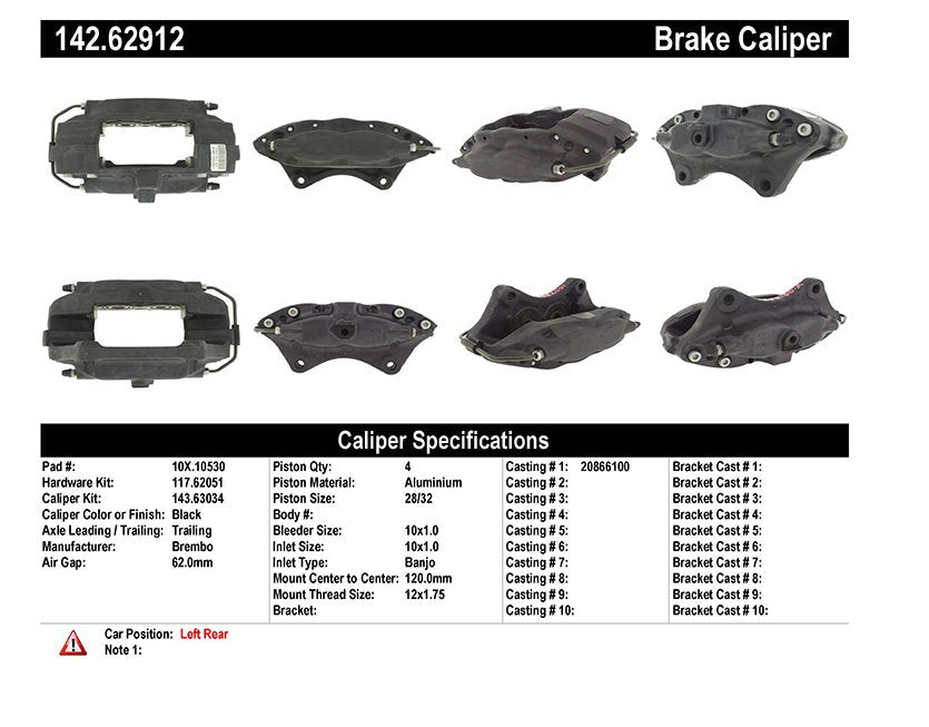 Centric Parts Disc Brake Caliper 142.62912