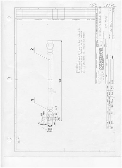 Centric Parts Brake Hose 150.33342