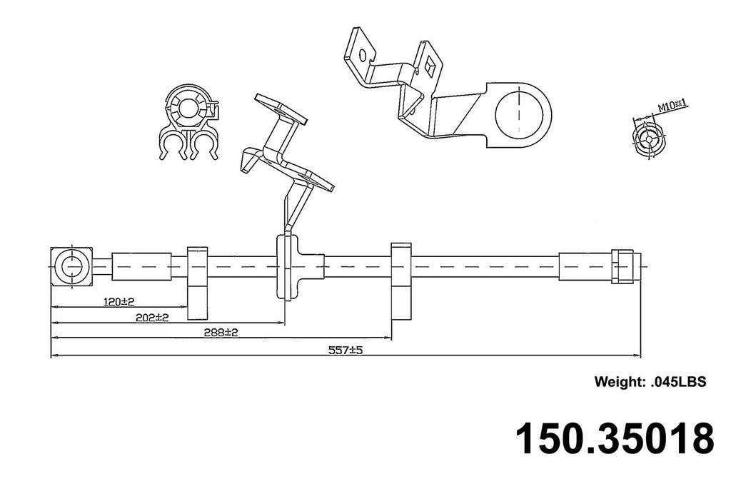 Centric Parts Brake Hose 150.35018