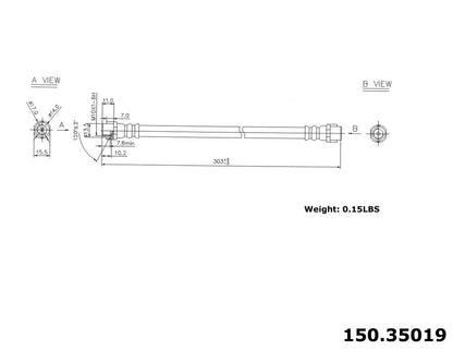 Centric Parts Brake Hydraulic Hose for 1998-2003 Mercedes-Benz E320 2000-2002 E430 150.35019